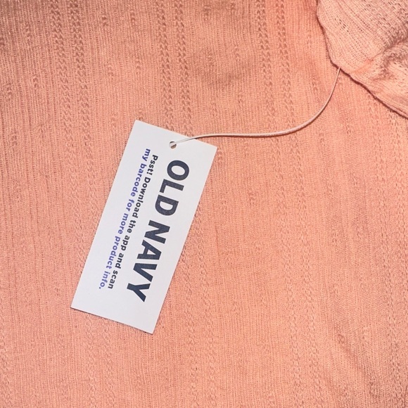 Old Navy Peach Long Sleeve Ribbed Top - Picture 4 of 7